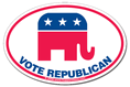 Vote Republican 4"x6" Oval Decal
