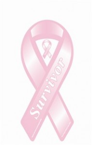 Breast Cancer Survivor Pink Ribbon Car Magnet