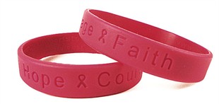 Red Awareness Hope Courage Faith Rubber Wristband