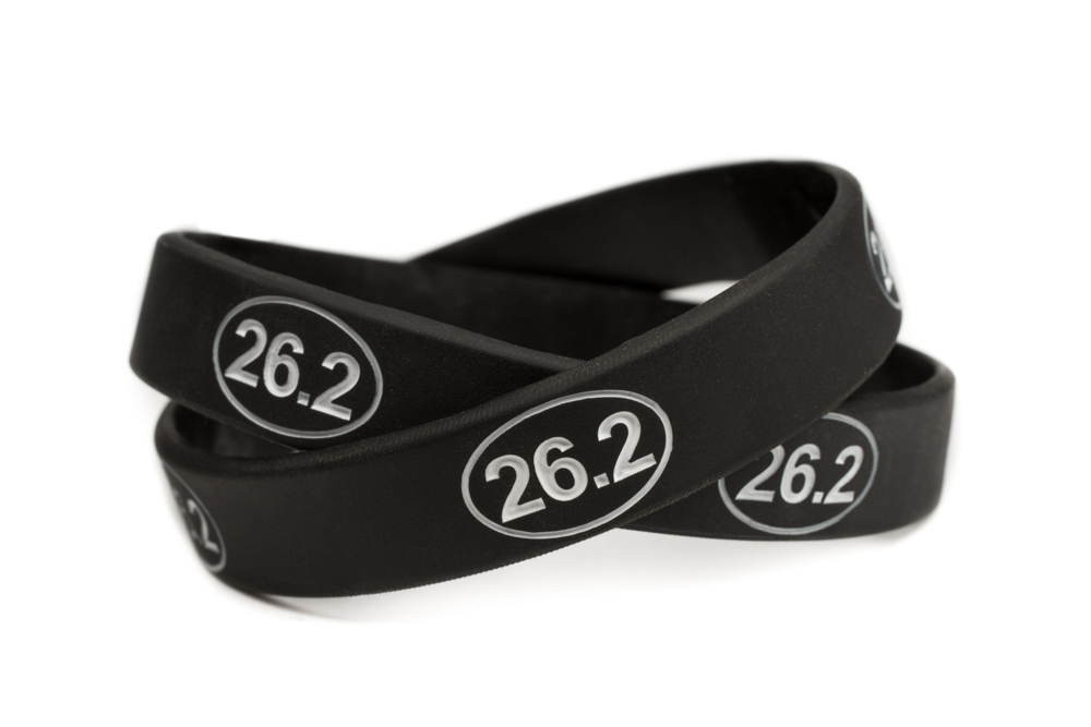 Picture shows 26.2 oval black wristband